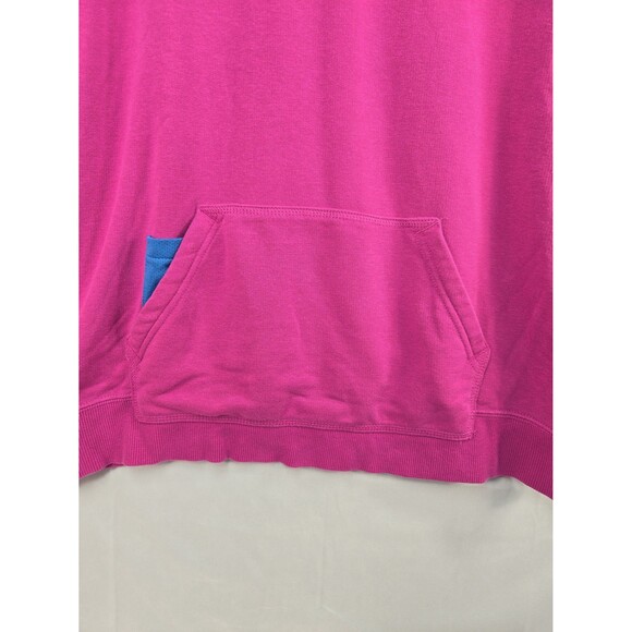 Puma Hoodie Sweatshirt Women's Large Magenta Pink & Blue Embroidered Pullover - Picture 4 of 9